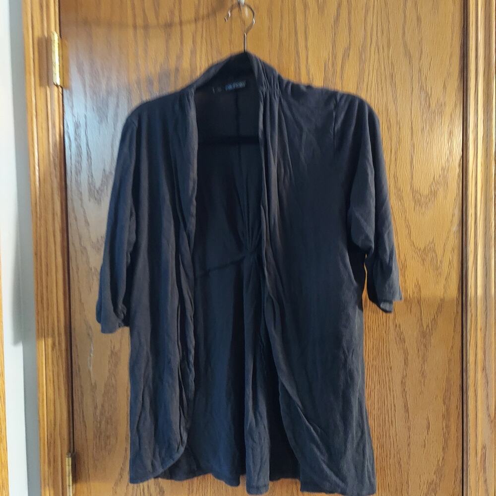 Maurices Women's Size 1X Black Open Knit 3/4 Sleeve Sweater